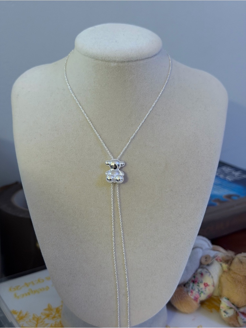 Tous Silver Teddy Lariat Necklace - Silver